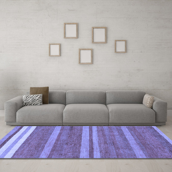 Machine Washable Abstract Blue Modern Rug in a Living Room, wshabs219blu