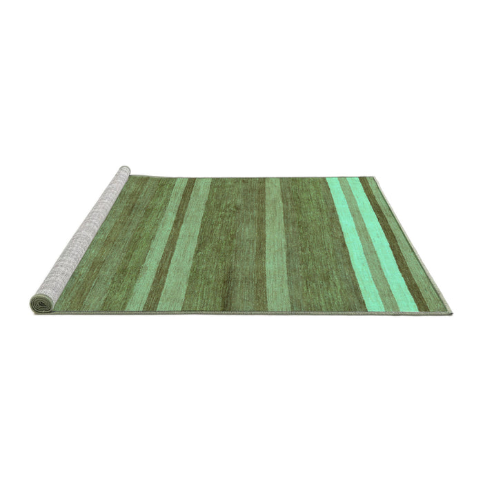 Sideview of Machine Washable Abstract Turquoise Modern Area Rugs, wshabs219turq