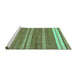 Sideview of Machine Washable Abstract Turquoise Modern Area Rugs, wshabs219turq