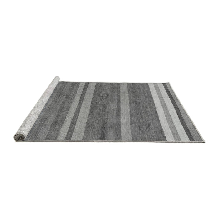 Sideview of Machine Washable Abstract Gray Modern Rug, wshabs219gry