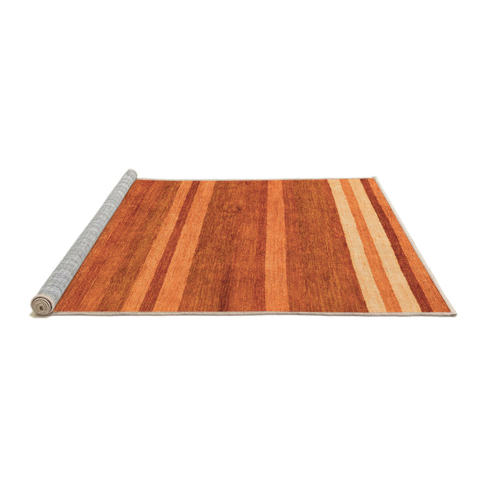 Sideview of Machine Washable Abstract Orange Modern Area Rugs, wshabs219org