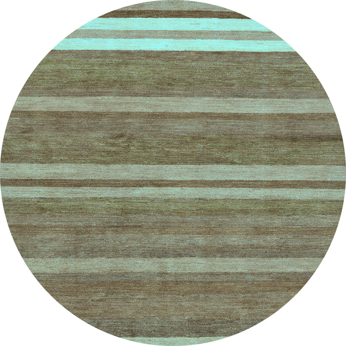 Round Abstract Light Blue Modern Rug, abs219lblu