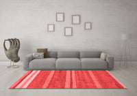 Machine Washable Abstract Red Modern Rug, wshabs219red