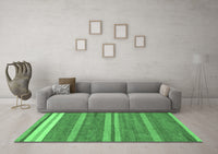 Machine Washable Abstract Emerald Green Modern Rug, wshabs219emgrn