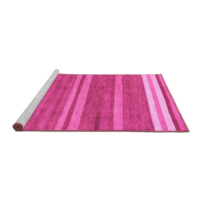 Sideview of Machine Washable Abstract Pink Modern Rug, wshabs219pnk
