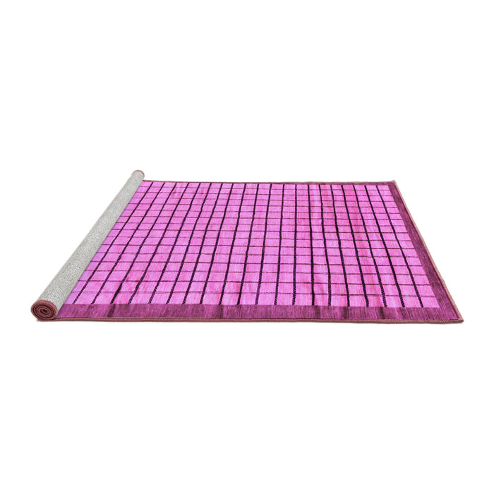 Sideview of Machine Washable Checkered Purple Modern Area Rugs, wshabs21pur