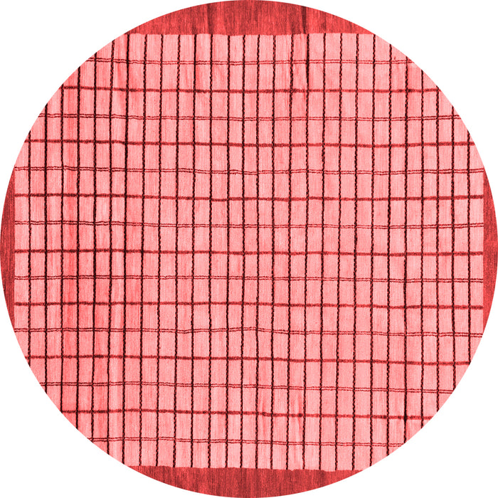 Machine Washable Checkered Red Modern Rug, wshabs21red