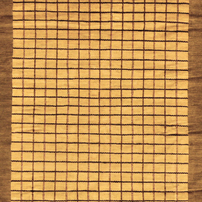 Machine Washable Checkered Brown Modern Rug, wshabs21brn