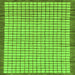 Square Machine Washable Checkered Green Modern Area Rugs, wshabs21grn