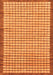 Machine Washable Checkered Orange Modern Area Rugs, wshabs21org