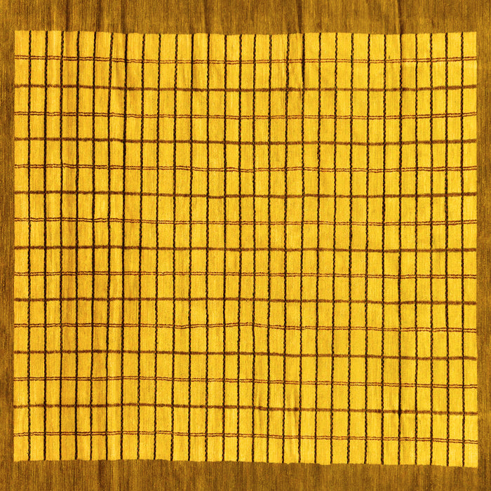 Square Checkered Yellow Modern Rug, abs21yw