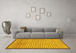Machine Washable Checkered Yellow Modern Rug in a Living Room, wshabs21yw