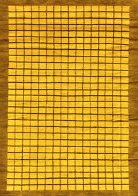 Checkered Yellow Modern Rug, abs21yw