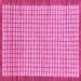 Square Machine Washable Checkered Pink Modern Rug, wshabs21pnk