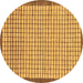 Round Machine Washable Checkered Brown Modern Rug, wshabs21brn