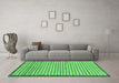 Machine Washable Checkered Emerald Green Modern Area Rugs in a Living Room,, wshabs21emgrn