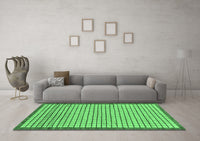 Machine Washable Checkered Emerald Green Modern Rug, wshabs21emgrn