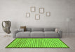 Machine Washable Checkered Green Modern Area Rugs in a Living Room,, wshabs21grn