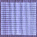 Square Machine Washable Checkered Blue Modern Rug, wshabs21blu