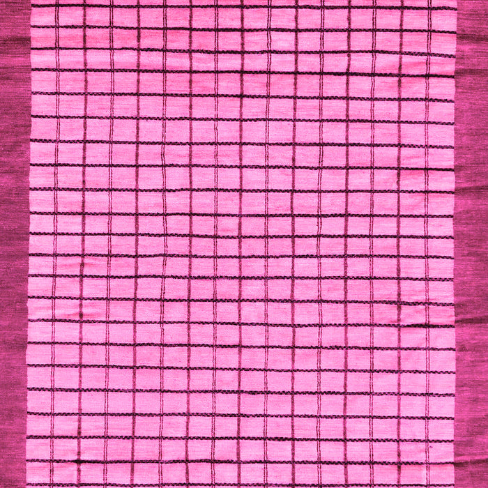 Machine Washable Checkered Pink Modern Rug, wshabs21pnk