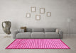 Machine Washable Checkered Pink Modern Rug in a Living Room, wshabs21pnk