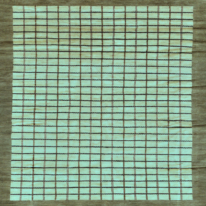 Square Machine Washable Checkered Light Blue Modern Rug, wshabs21lblu
