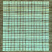 Square Machine Washable Checkered Light Blue Modern Rug, wshabs21lblu