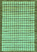 Machine Washable Checkered Turquoise Modern Area Rugs, wshabs21turq