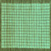 Square Checkered Turquoise Modern Rug, abs21turq