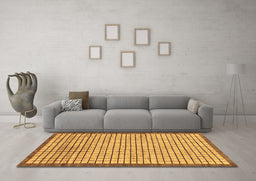 Machine Washable Checkered Brown Modern Rug in a Living Room,, wshabs21brn