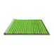 Sideview of Machine Washable Checkered Green Modern Area Rugs, wshabs21grn