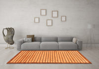 Machine Washable Checkered Orange Modern Rug, wshabs21org