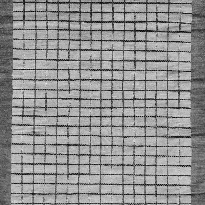 Machine Washable Checkered Gray Modern Rug, wshabs21gry