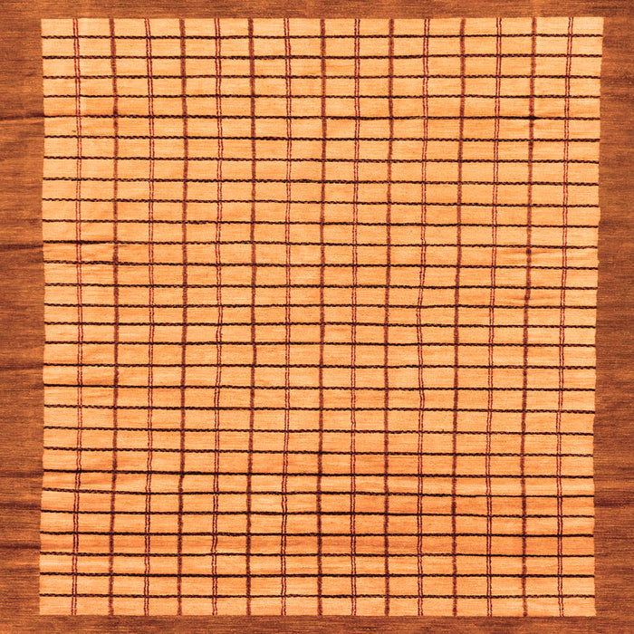 Square Machine Washable Checkered Orange Modern Area Rugs, wshabs21org
