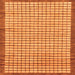 Square Machine Washable Checkered Orange Modern Area Rugs, wshabs21org