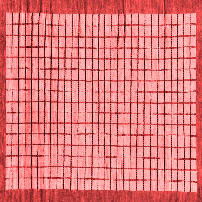Machine Washable Checkered Red Modern Rug, wshabs21red