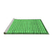 Sideview of Machine Washable Checkered Emerald Green Modern Area Rugs, wshabs21emgrn