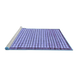 Sideview of Machine Washable Checkered Blue Modern Rug, wshabs21blu