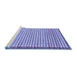 Sideview of Machine Washable Checkered Blue Modern Rug, wshabs21blu