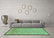 Machine Washable Checkered Turquoise Modern Area Rugs in a Living Room,, wshabs21turq