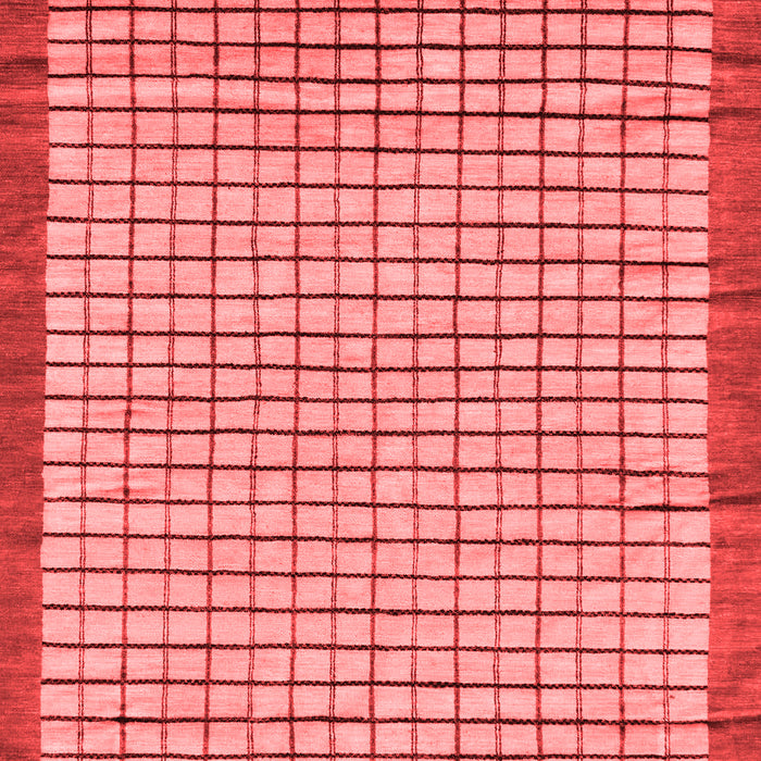 Machine Washable Checkered Red Modern Rug, wshabs21red