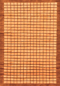 Checkered Orange Modern Rug, abs21org