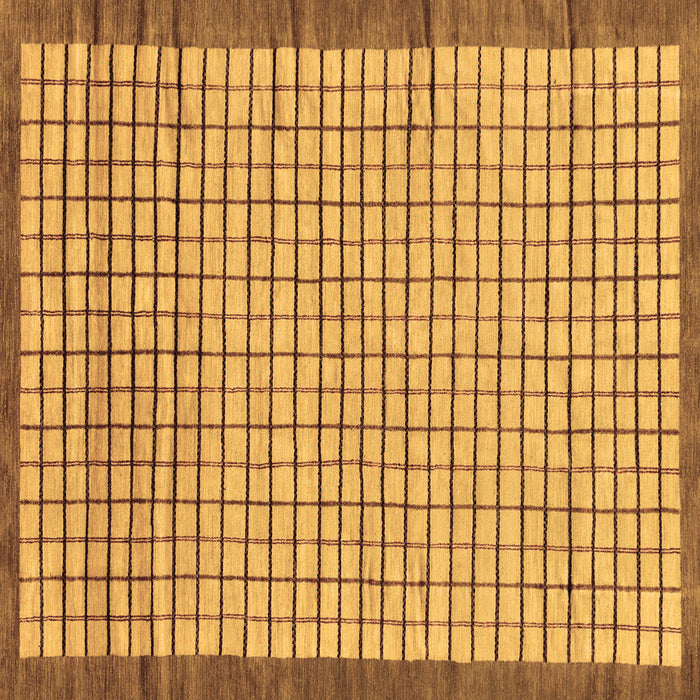 Square Machine Washable Checkered Brown Modern Rug, wshabs21brn