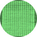 Round Checkered Emerald Green Modern Rug, abs21emgrn