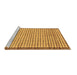 Sideview of Machine Washable Checkered Brown Modern Rug, wshabs21brn