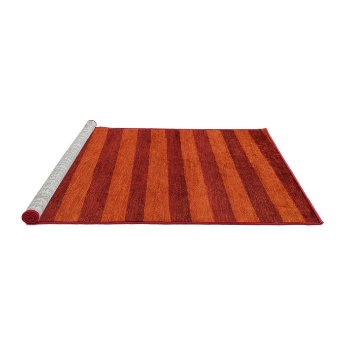 Sideview of Machine Washable Abstract Red Rug, wshabs22