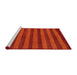 Sideview of Machine Washable Abstract Red Rug, wshabs22