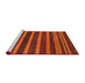 Sideview of Machine Washable Abstract Orange Red Rug, wshabs220