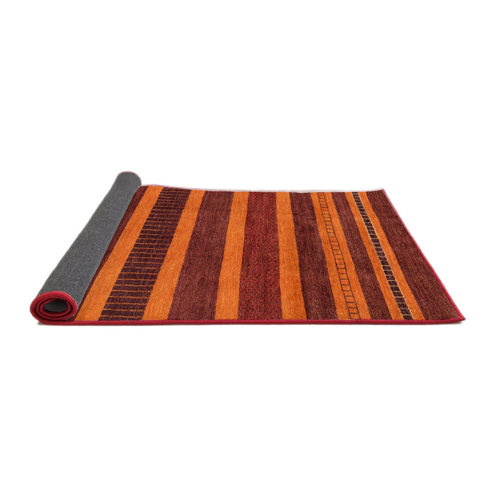 Sideview of Abstract Orange Red Modern Rug, abs220