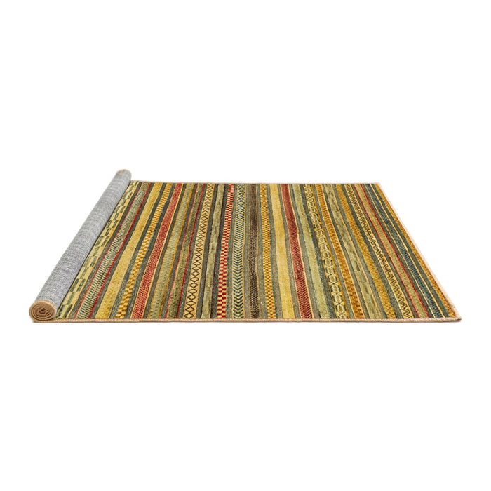 Sideview of Machine Washable Abstract Yellow Rug, wshabs2200